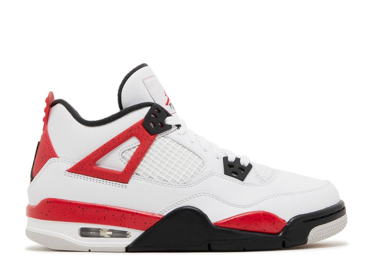 Air Jordan 4 Retro Red Cement grade school sneakers